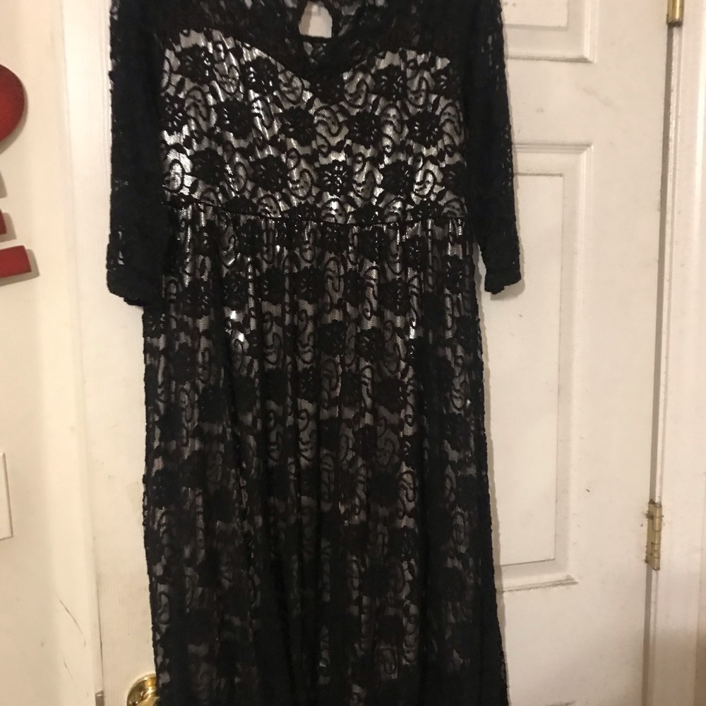 Black and Silver lace plus size dress